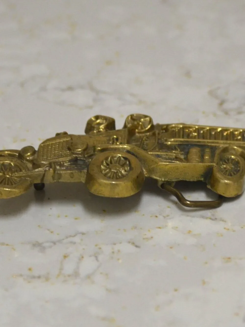 Baron Solid Brass Fire Engine Truck Belt Buckle